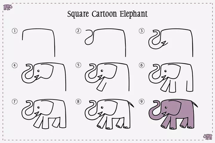 فیل کارتونی مربعی